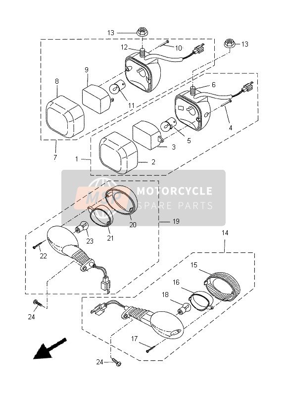 Yamaha CW50E 2013 Luce lampeggiante per un 2013 Yamaha CW50E